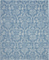 2' X 4' Blue Damask Power Loom Area Rug
